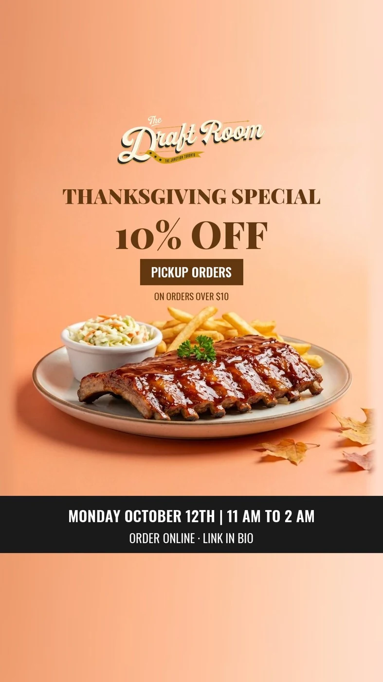 The Thanksgiving campaign in a vertical story format